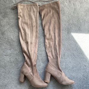 Brown Suede Thigh High Boots